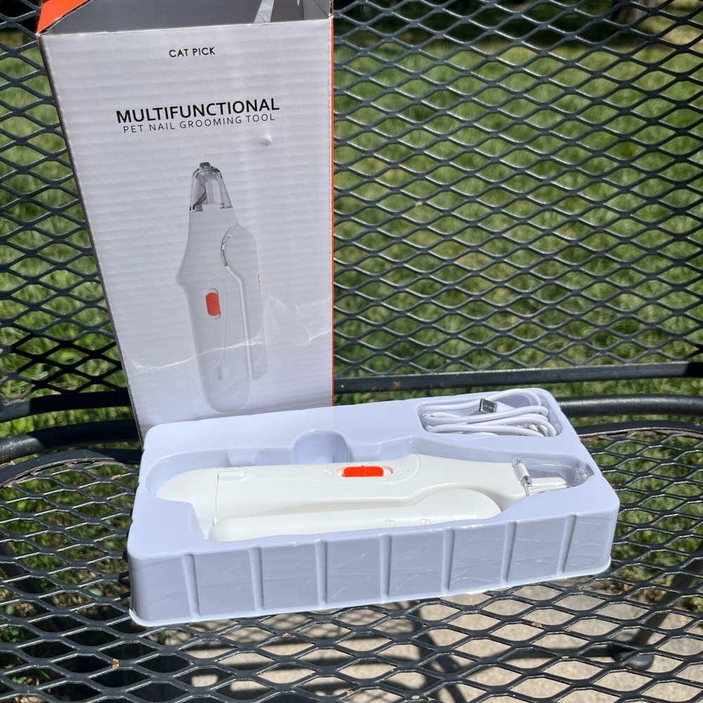 Multifunctional Pet Nail Grooming Tool - White with Orange Accent